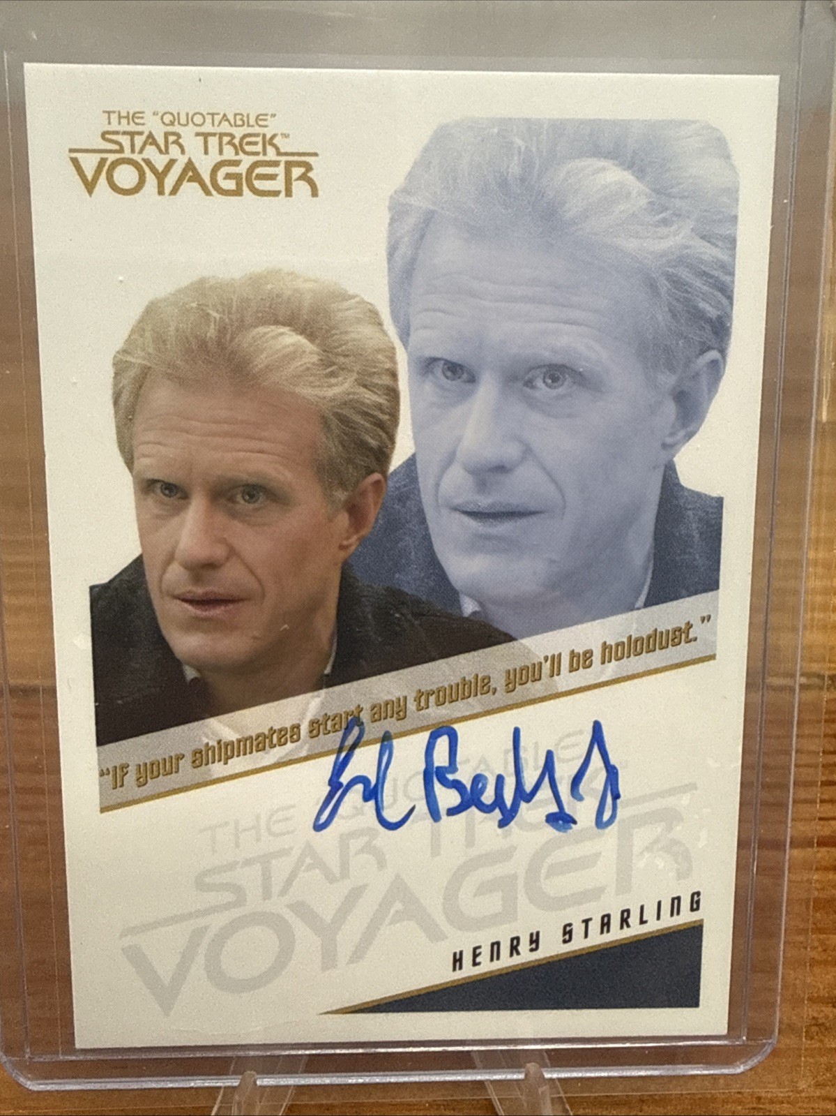 Star Trek Voyager Archives & Inscriptions Ed  Begley Jr autograph card Quotable