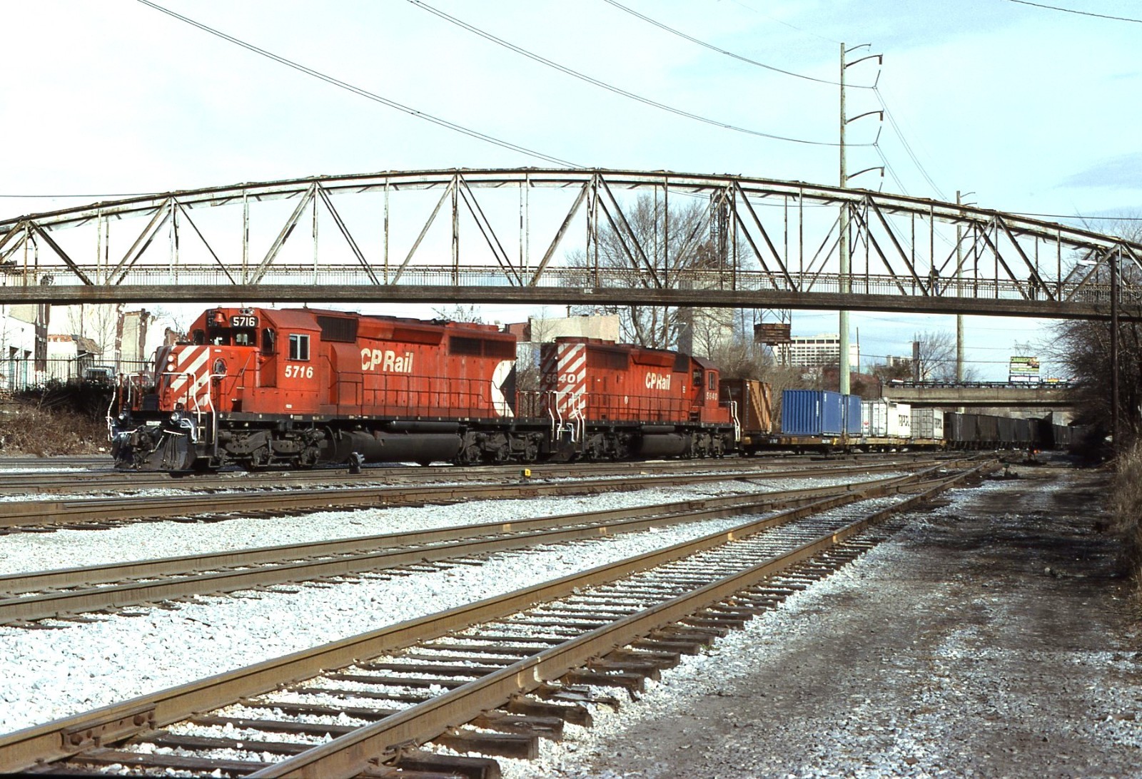 Original Slide: Canadian Pacific SD40-2 5716 + 1 Action at Philadelphia, PA