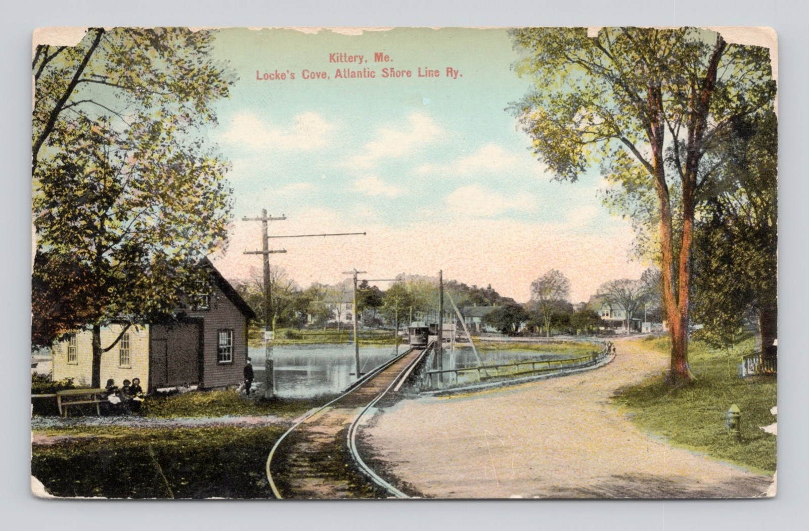 Postcard Kittery ME. Lock\'s Cove Atlantic Shore Line RY