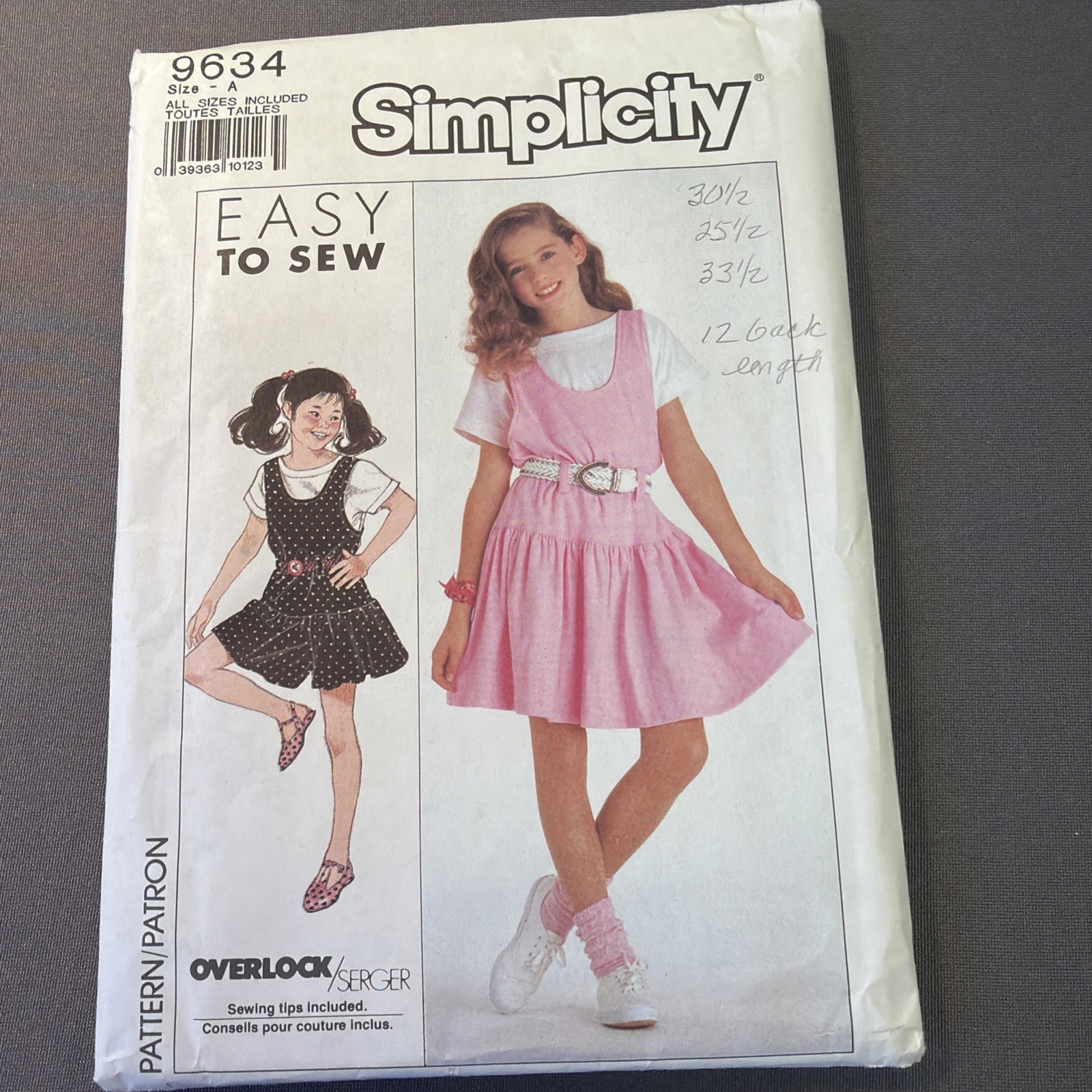 Simplicity 9634 NEW Girls Knit Romper/ Jumper& Tee Shirt  EASY Uncut