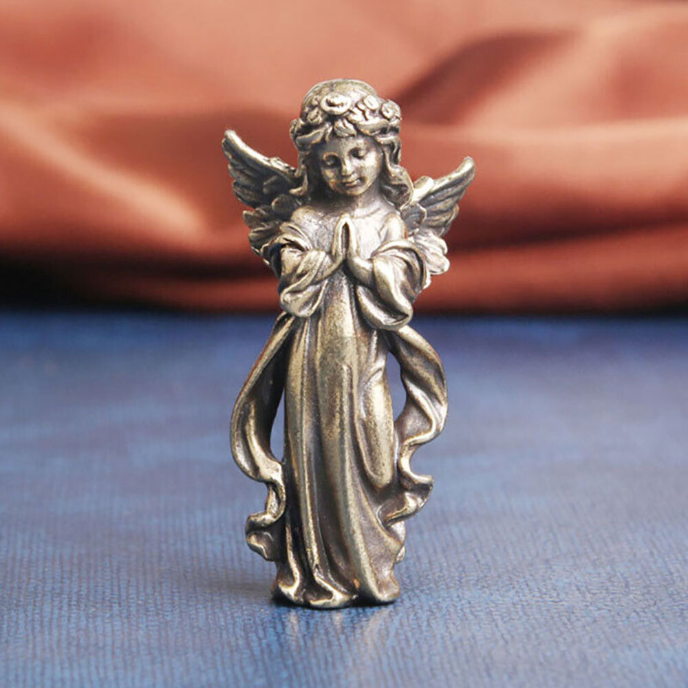 USA Solid Brass Angel Figurine Mini Angel Statue House Decoration Figurines Gift