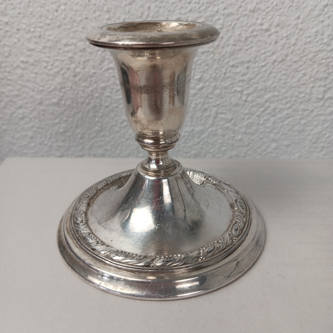 Antique William Rogers Silver Plate Candle Holder Art Nouveau Elegant Tapered