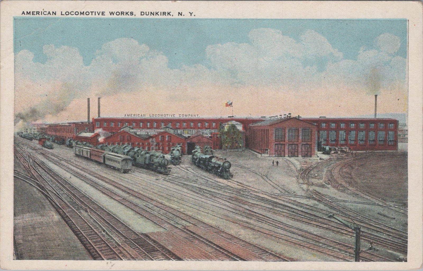 American Locomotive Works Dunkirk New York NY Brooks Steam Train 1910s Postcard