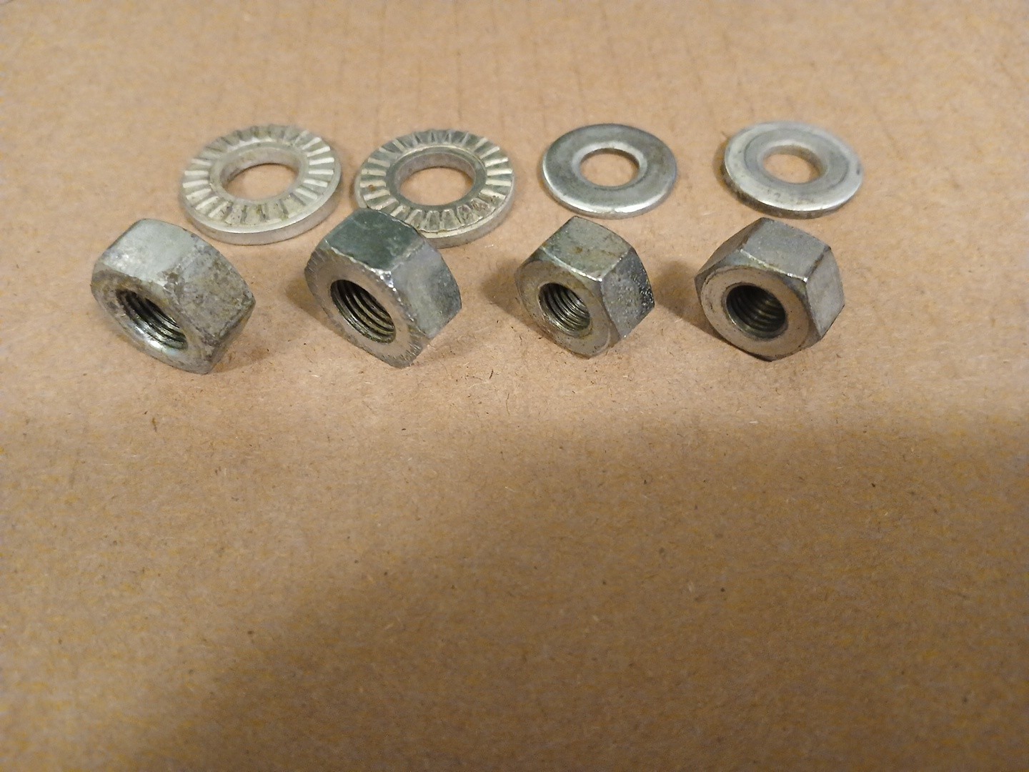 Original 1960/70s Schwinn Stingray Etc Front & Rear Axle Nut/washer Set Fastback