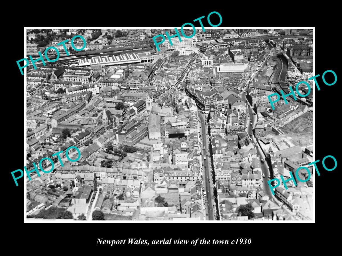 Newport Wales Aerial View Of The Town c1930 4 Old Large Historic Photo