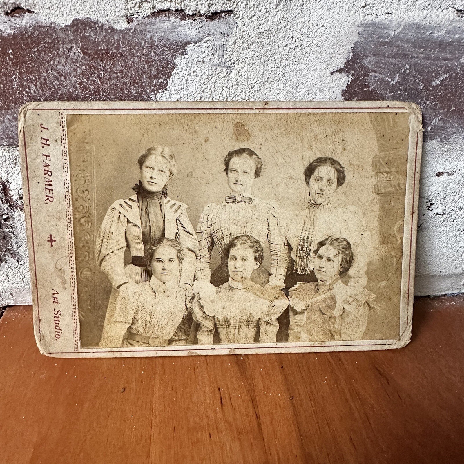 Vtg Women\'s Club Sisters Cabinet Card Group Photo 1800 Victorian Era Identified