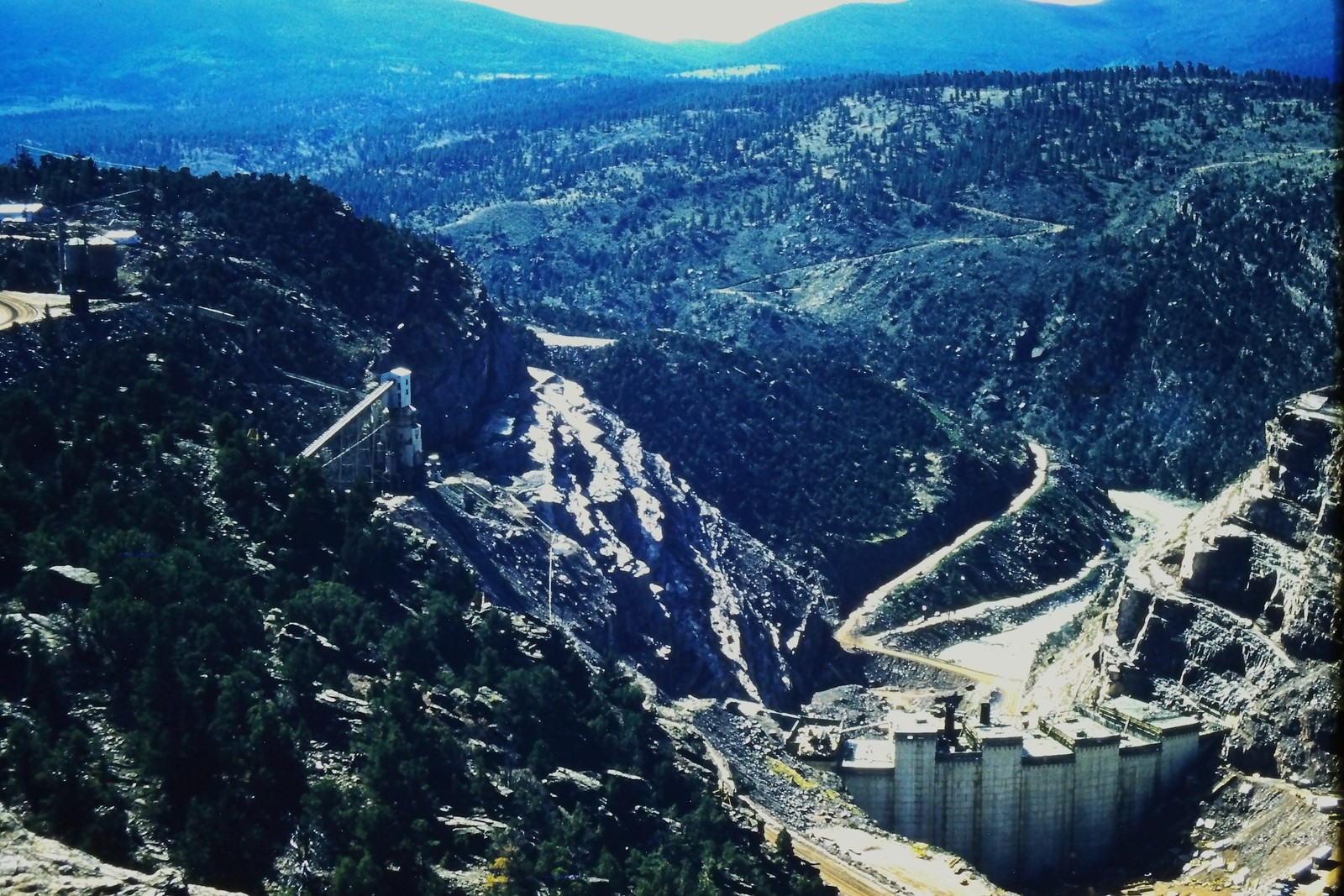 c1960's Kodachrome 35mm Slide, Flaming Gorge Dam Aerial View Utah American