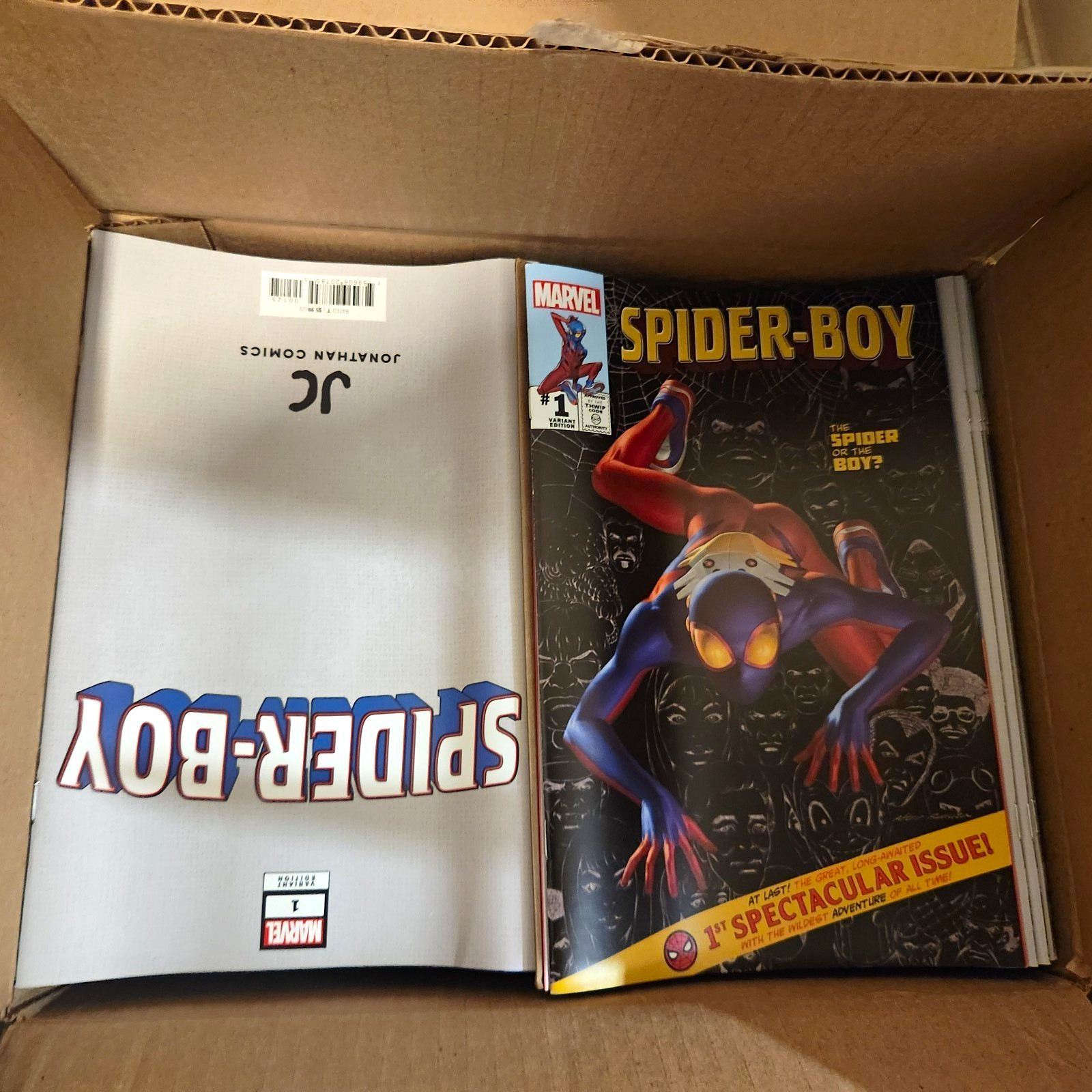 UNCIRCULATED BOX OF Marvel Comics Spider-Boy #1 HOMAGE/Variant ×150; cgc worthy