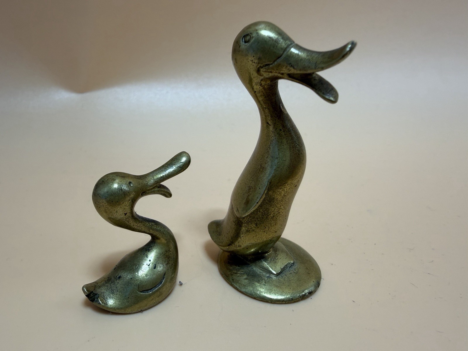 Two Vintage KARL HAGENAUER Brass Ducks Figurine WHW Art Deco
