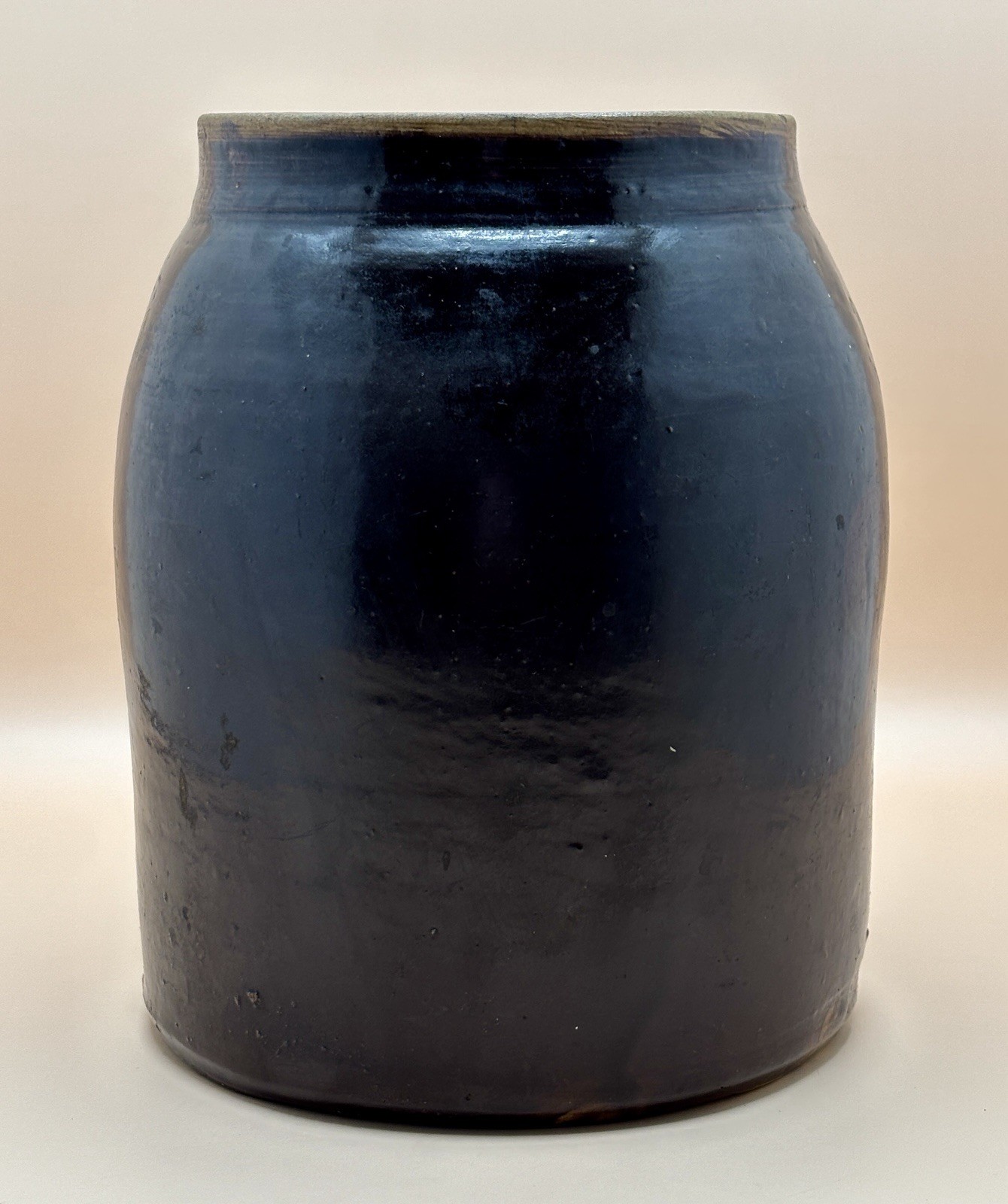 Antique Albany Slip Stoneware Wax Sealer Canning Jar Crock 2 Quart