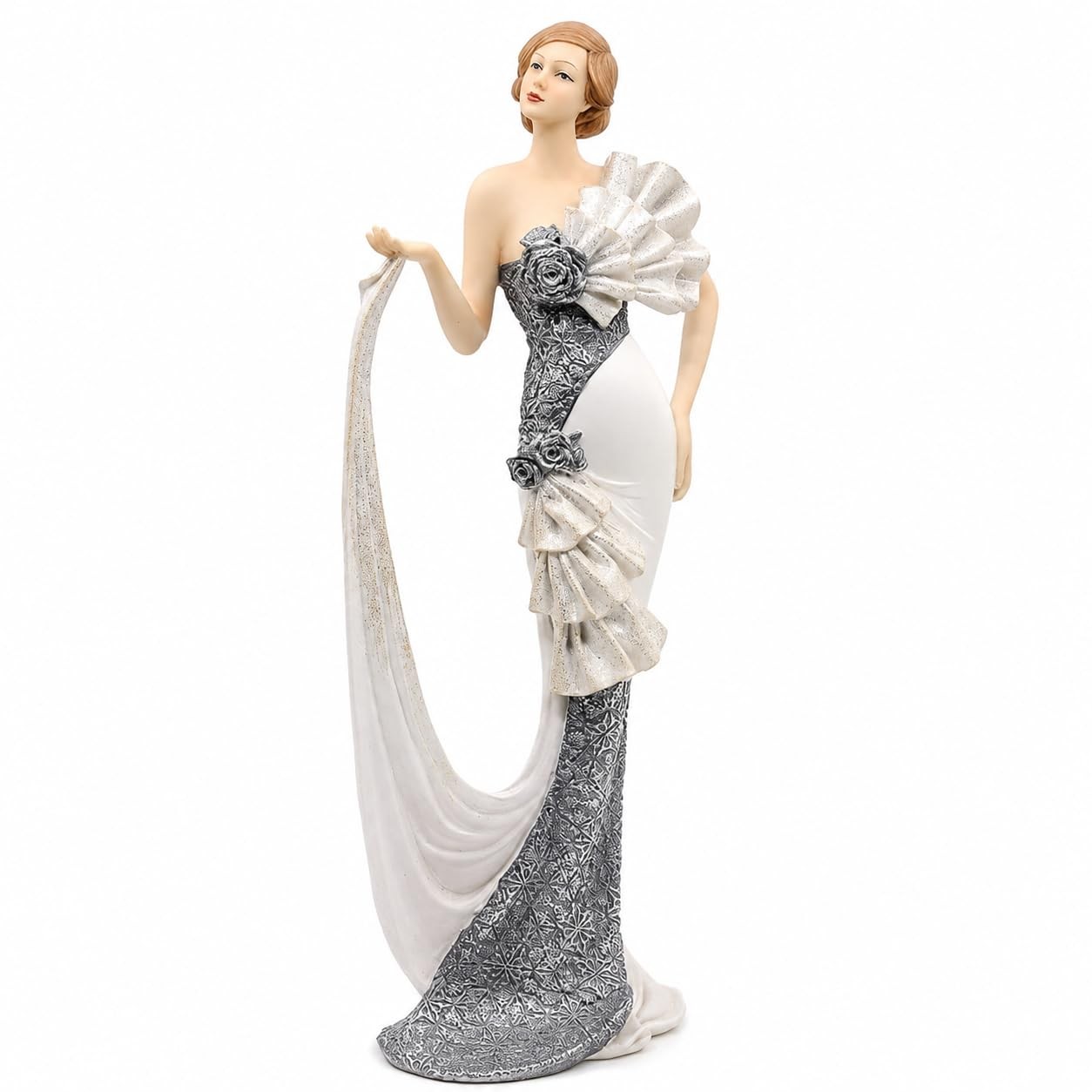Comfy Hour 13 Inch Victorian Lady Figurine, Art Deco Woman Statue