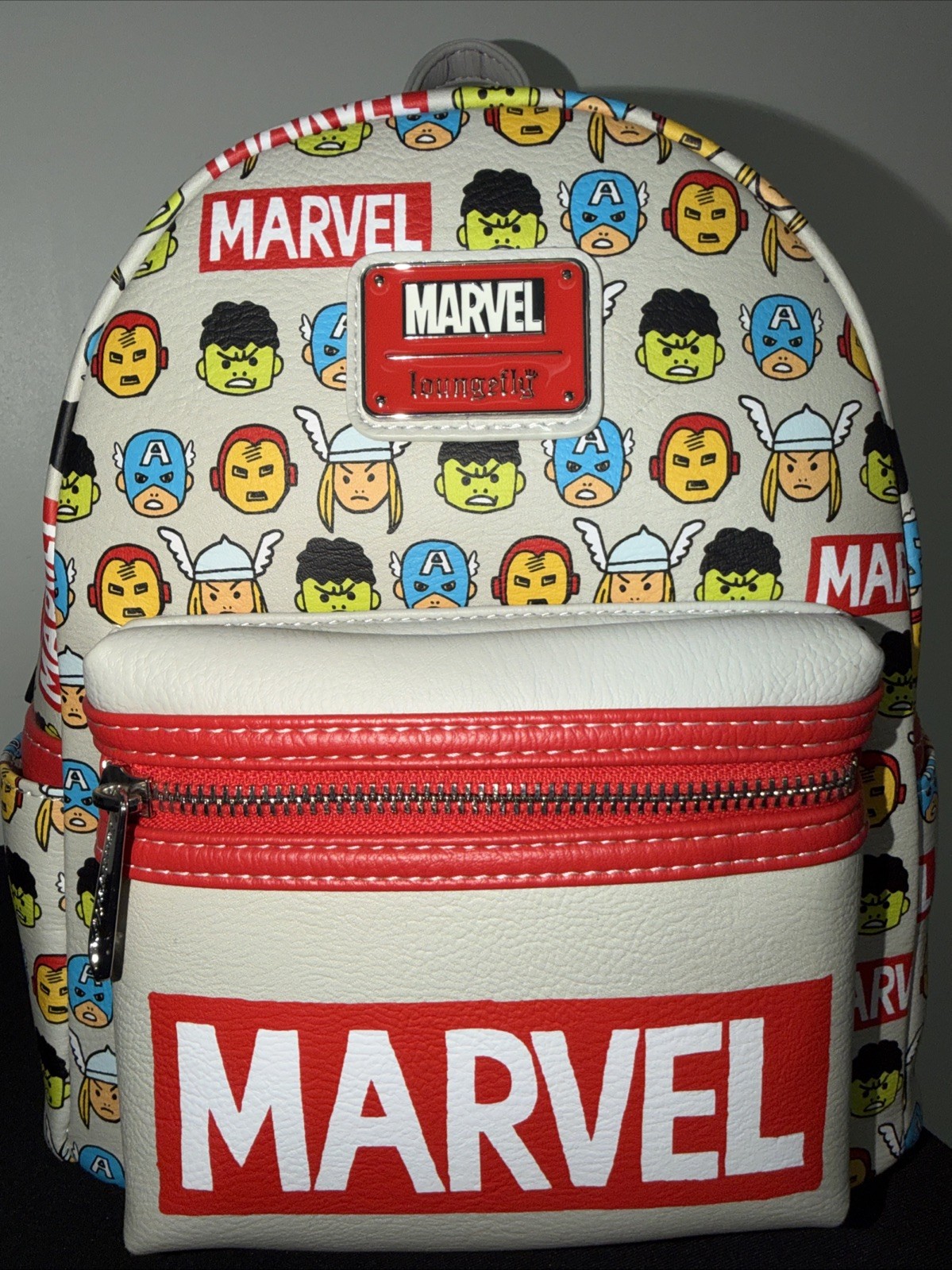 Loungefly Marvel Avengers Chibi Character Faces Mini Backpack Disney Parks NWT