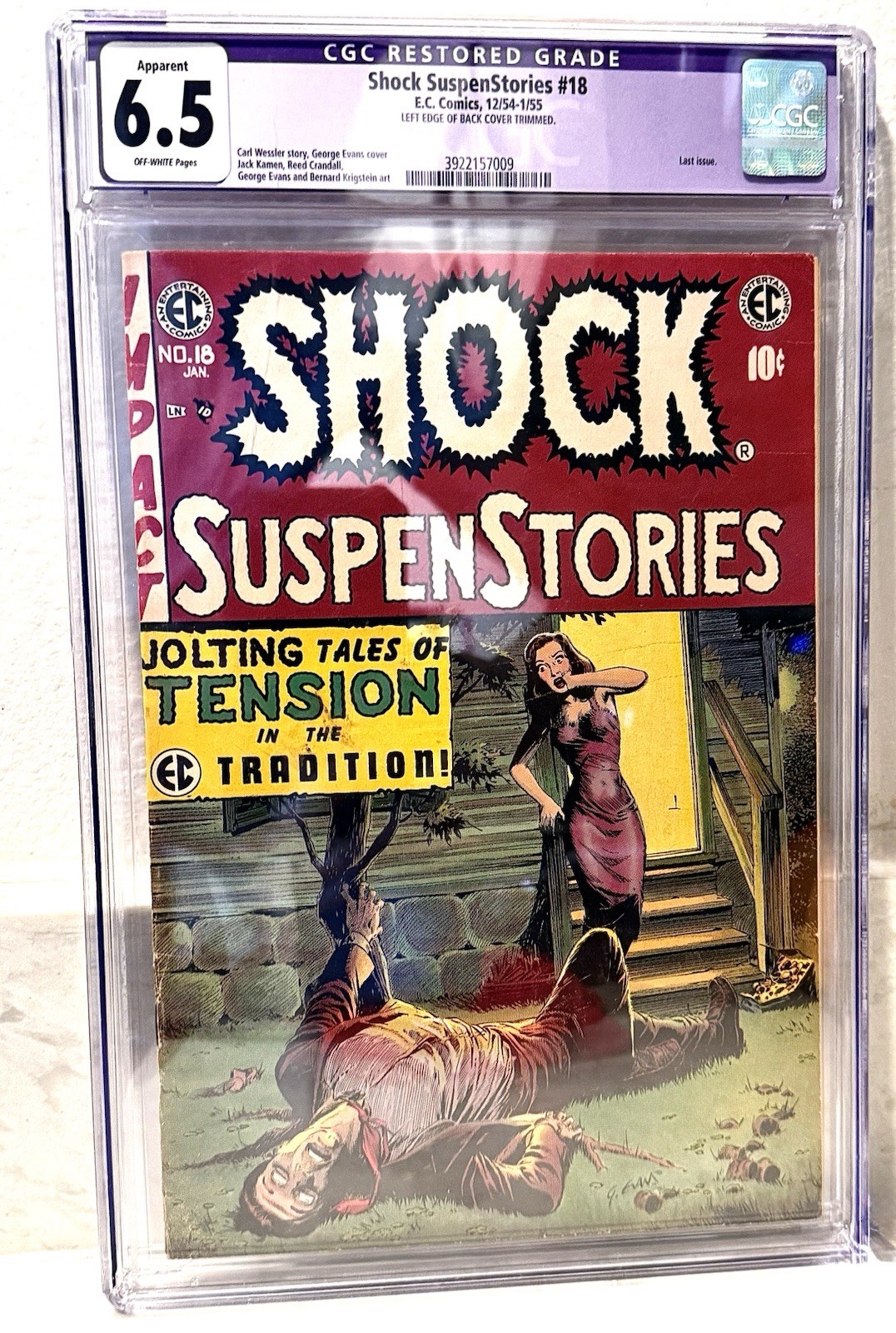 Shock SuspenStories #18 1954-EC Comics Rare Final Issue CGC Graded Golden Age