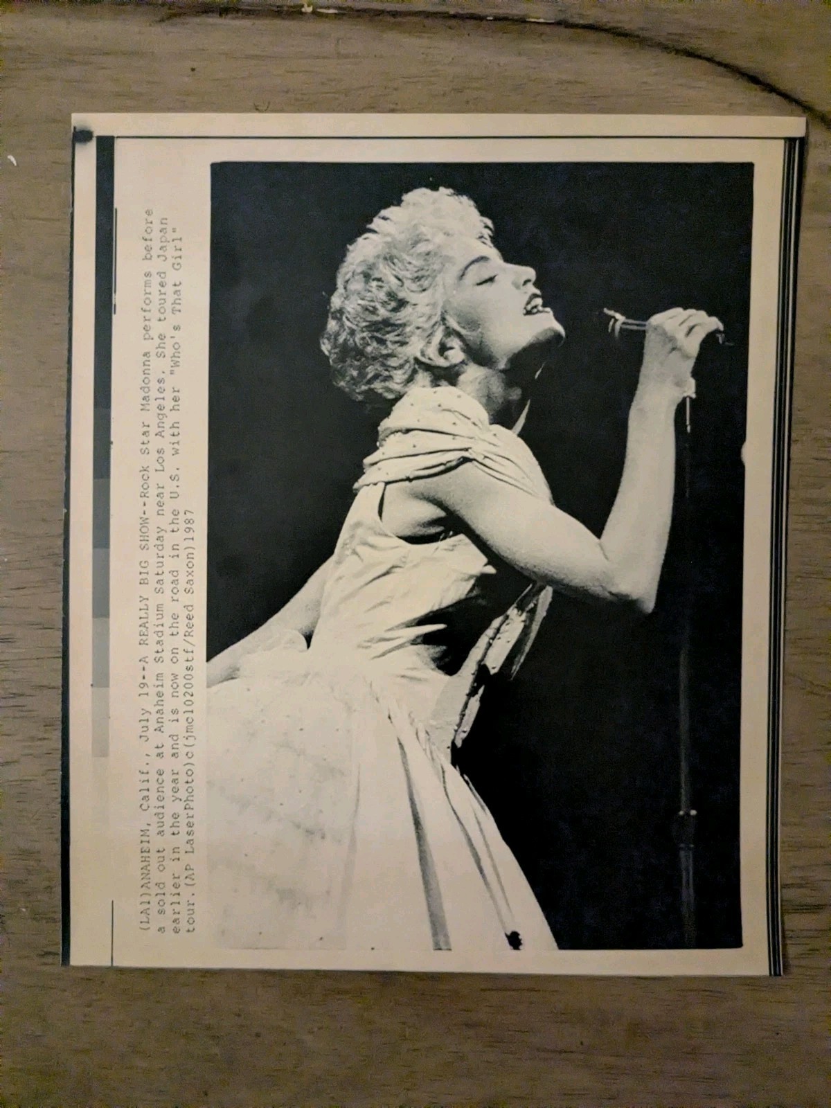 Madonna Performs Before Sold Out Audience In Anaheim Stadium 1987 AP Wirephoto 
