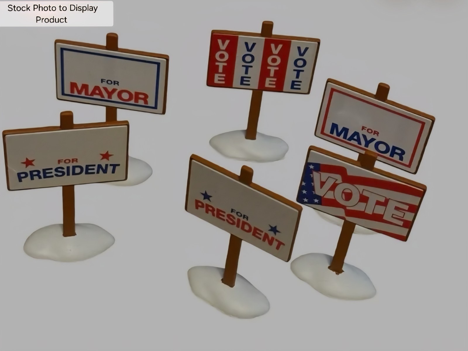 Department 56 Village Election Yard Signs NOS NIB Original Snow Village #52599