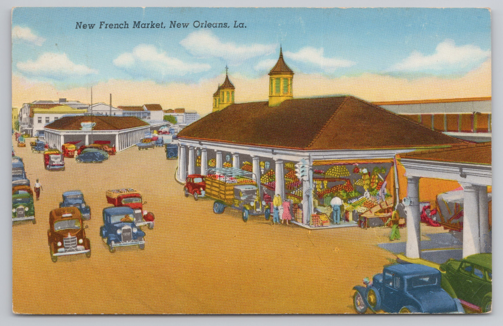 Vintage New French Market New Orleans LA Postcard