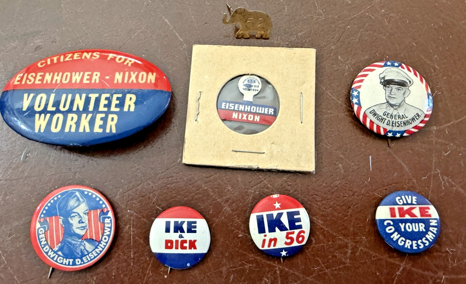 Dwight D. Eisenhower campaign button collection - 8 items