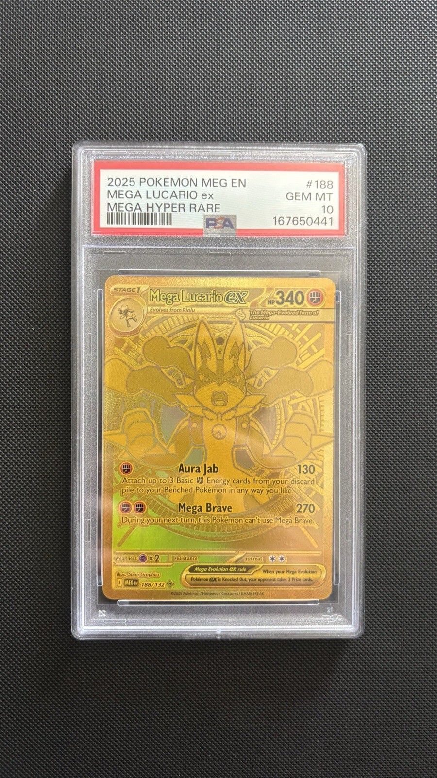 Mega Lucario ex 188/132 Pokemon Mega Evolution - PSA 10 Gem Mint