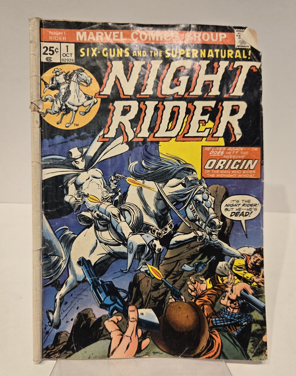 Vintage 1974 Night Rider #1 Ghost Western Key Issue Marvel Comics Bronze Age 