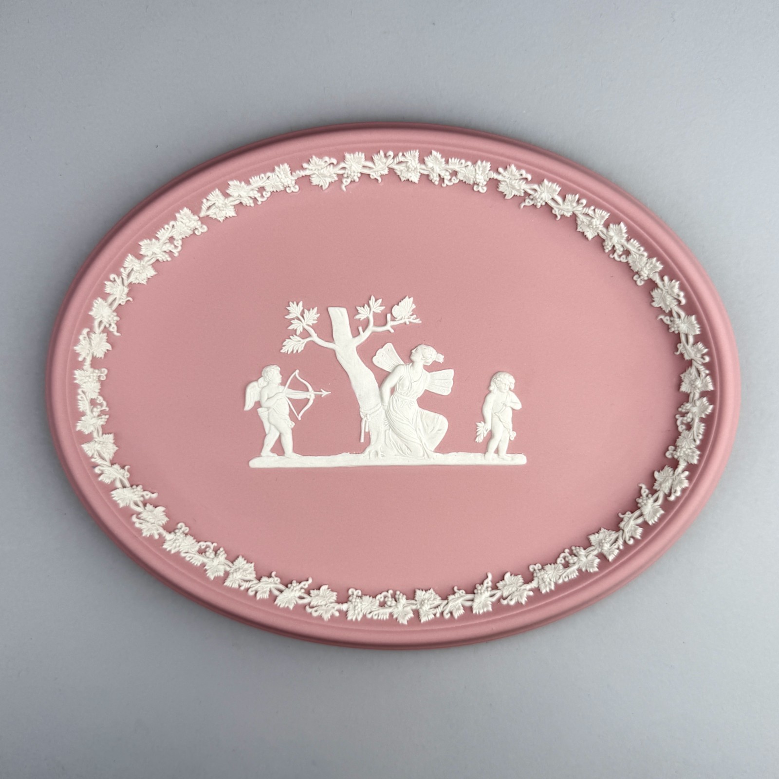 Wedgwood Pink Jasperware Platter, Pink Wedgwood English Oval Tray 10