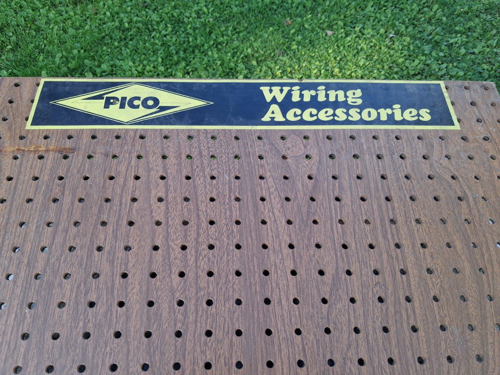 Vintage PICO Wiring Accessories Perforated Pegboard Store Display Sign