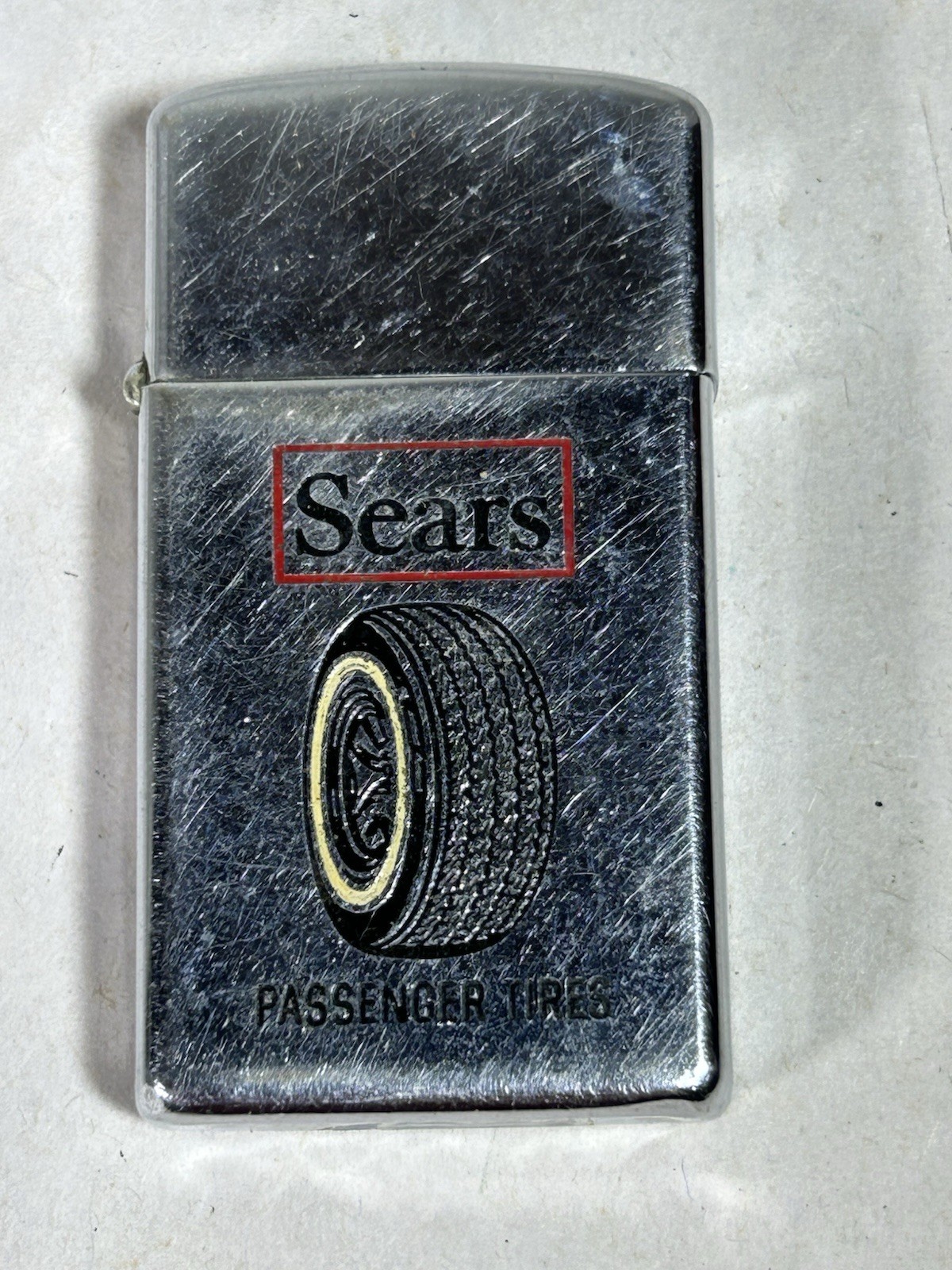 Vintage Zippo Sears Passenger Tires Lighter Advertising Gas Oil Collectible Gift