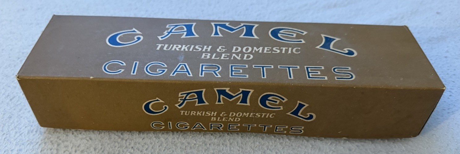 Empty RJR 1930/40's Original WW2 Camel Cigarette Telescope Green/Tan Carton Box