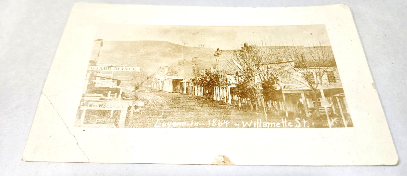 Antique RPPC Photo Postcard Eugene Oregon 1864 Willamette St Guard Office Store