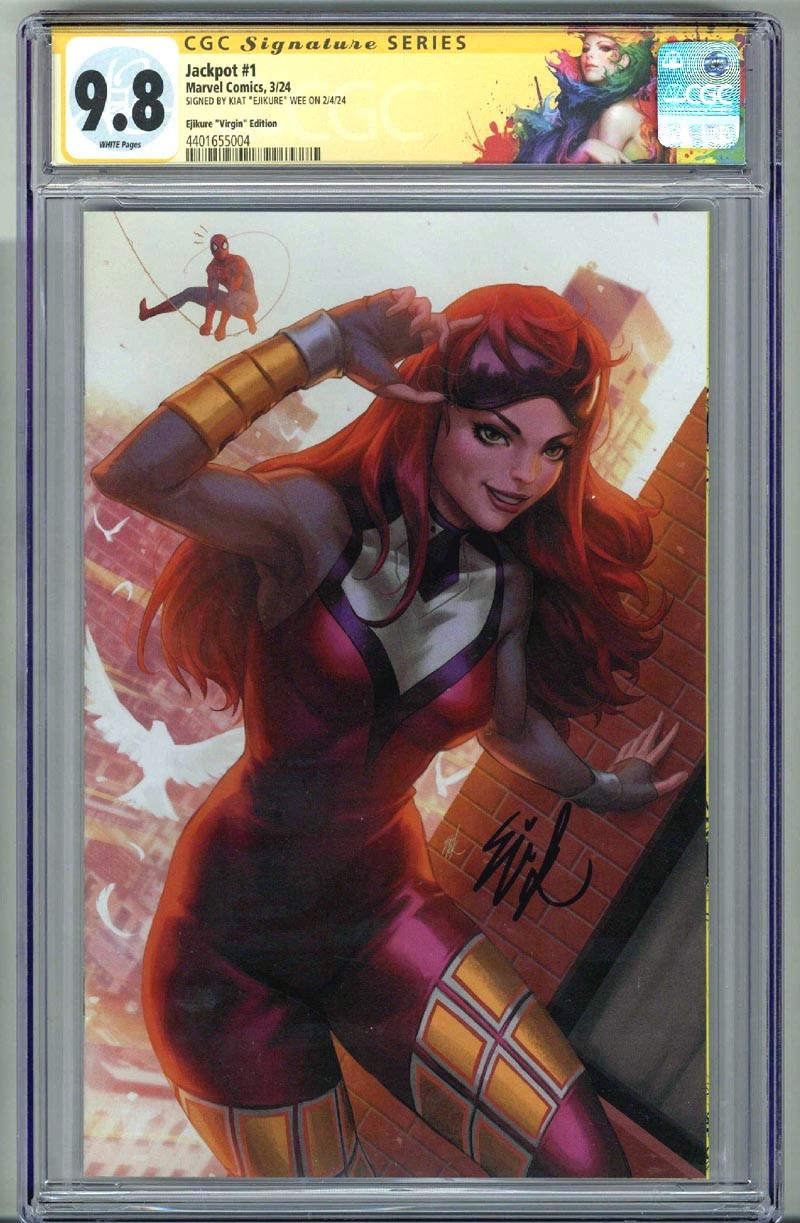 JACKPOT #1 CGC 9.8 SS SIGNED KIAT EJIKURE WEE 1:100 VIRGIN VARIANT EDITION POP 8