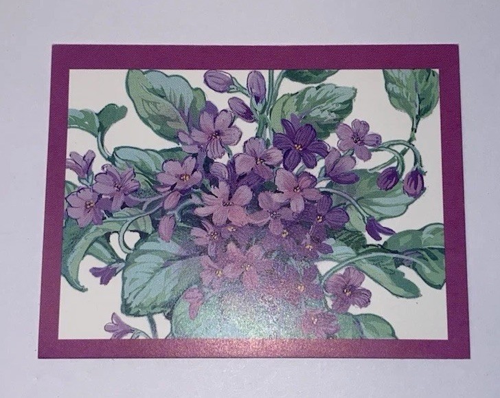 Vintage Current Blank Floral Greeting Card Small Unused W/ Envelope