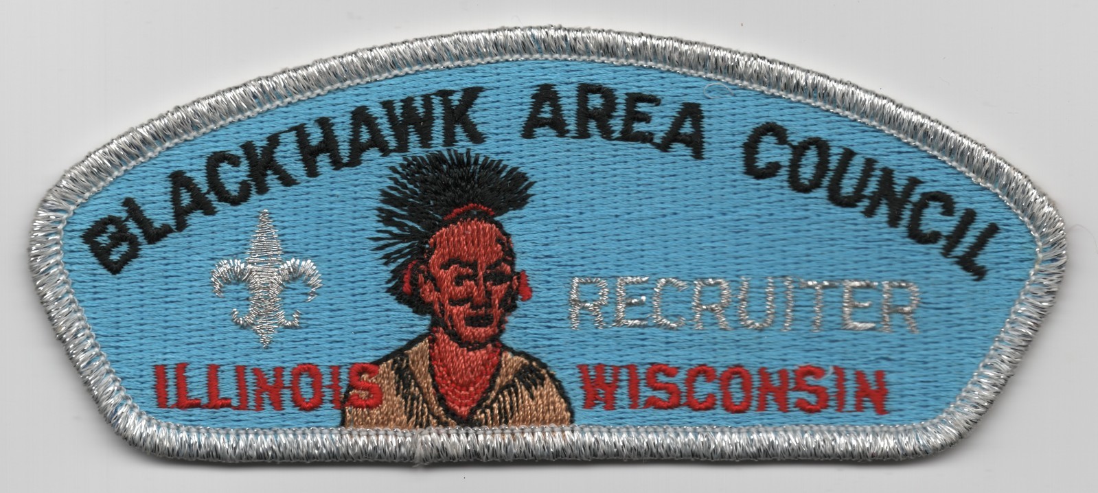 Patch CSP Blackhawk Area Council c1990 IL WI BSA Recruiter Chief FDL 5x2