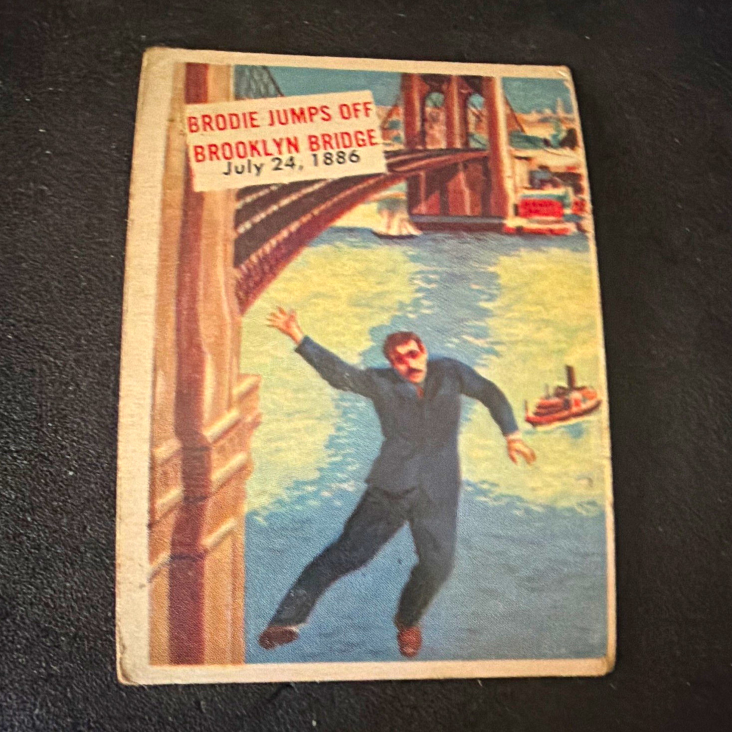 VTG 1926 E.C. Kropp Co. Scoop Non-Sport Card #145 Jumps From Brooklyn Bridge