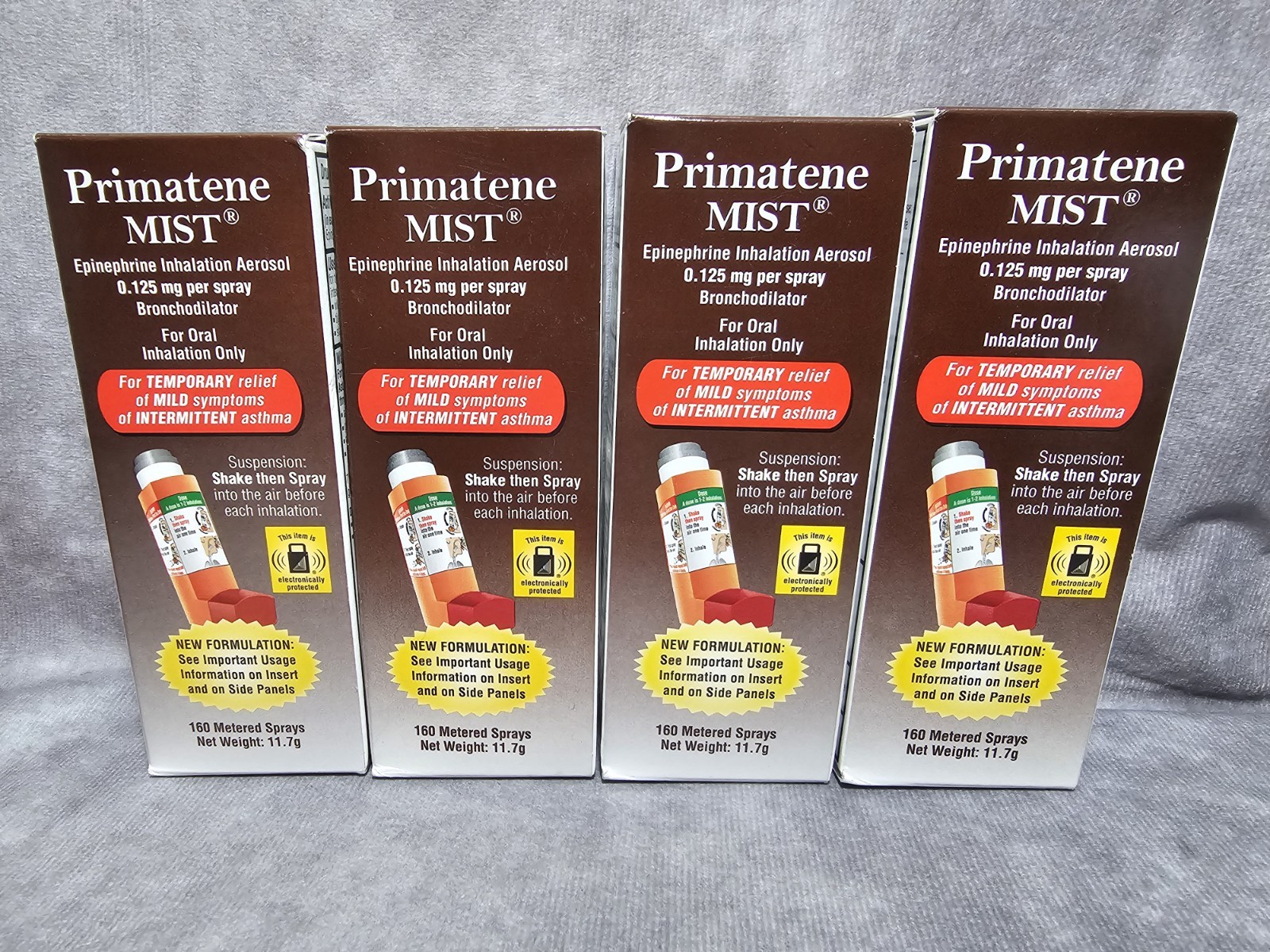 4-Pack Primatene Mist Epinephrine Inhalation Aerosol 160 Sprays New Exp 01/2027+