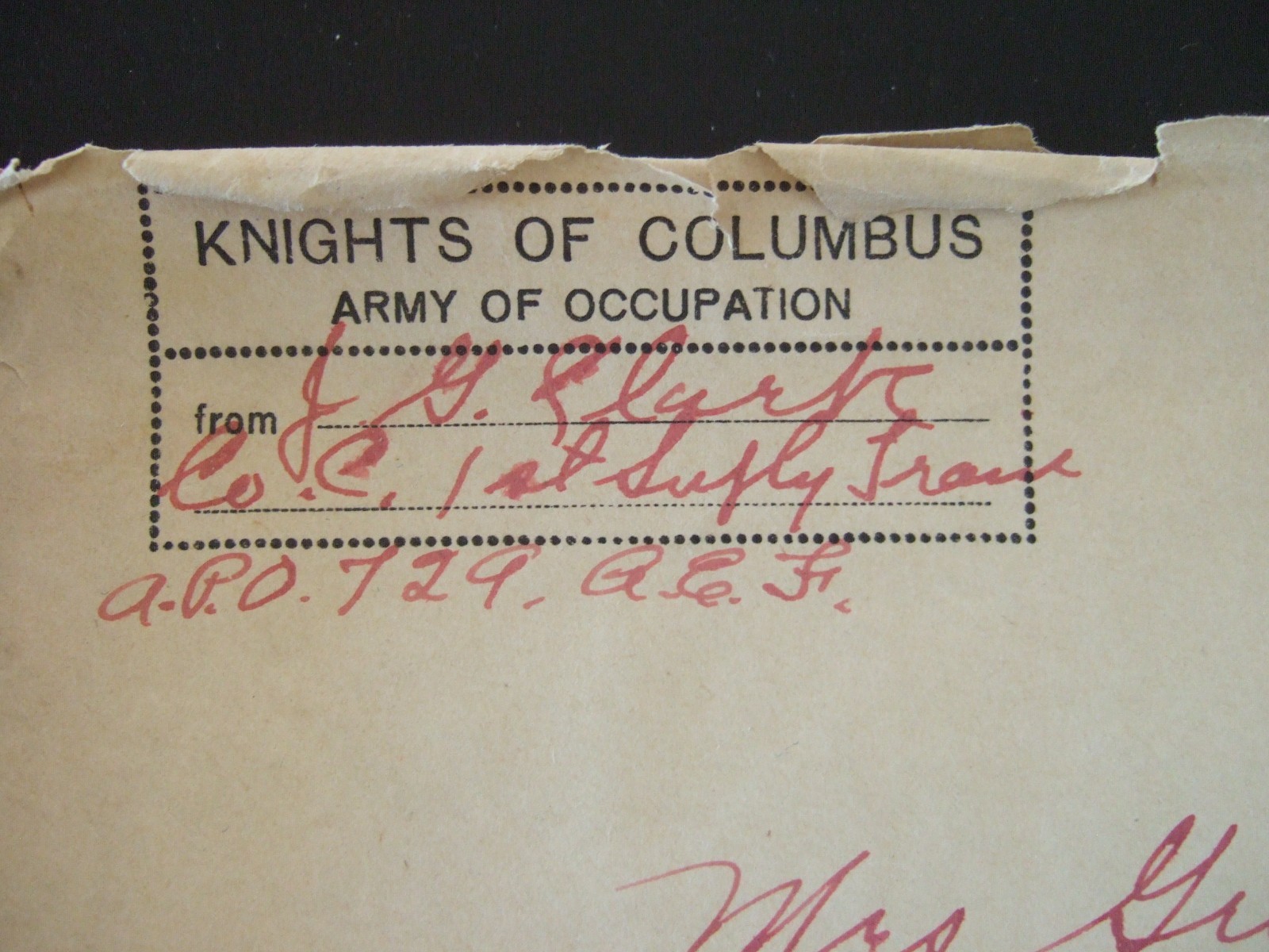 WW1 Letter 7/1918 US Army of Occupation Soldier APO 729 & Valentine Greetings