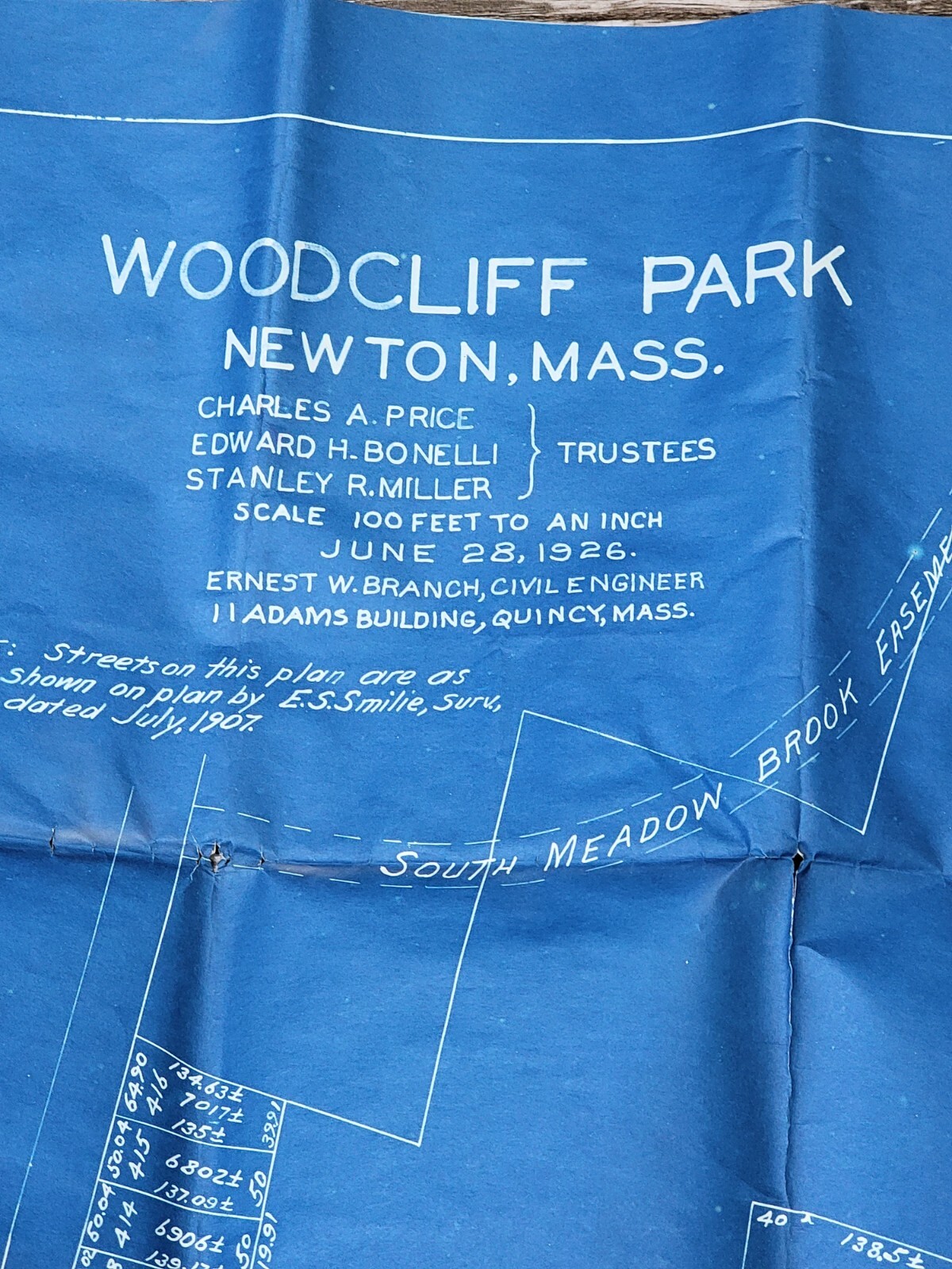 Vintage Newton Massachusetts 1926 Woodcliff Park - Boylston St. Boston Worcester