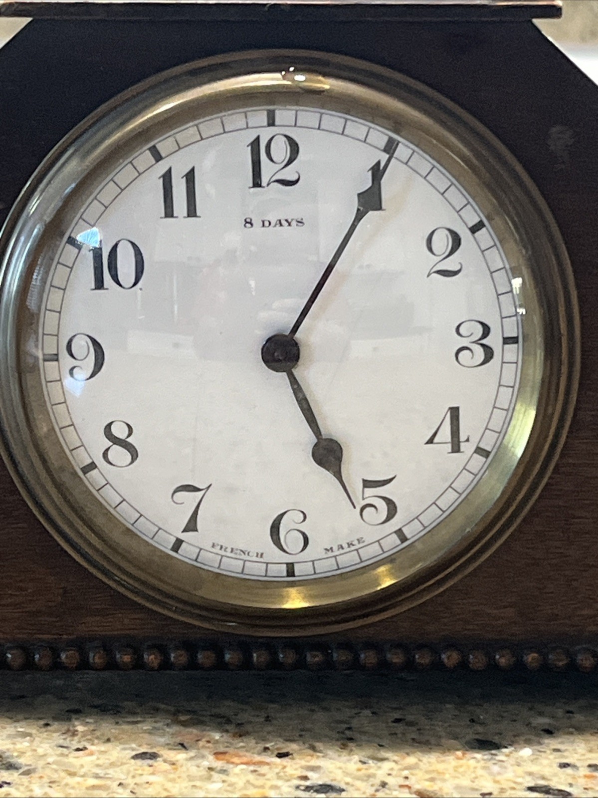Antique French Duverdrey & Bloquel Tambour Mantel Clock 8 Day Movement 1920’s