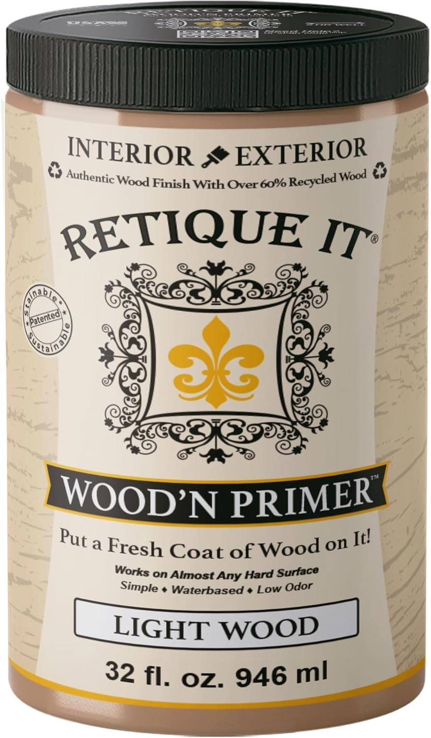 Retique It Wood\'N Primer - Paint It Then Stain It - Stainable Wood Fiber Paint ( Retique It Wood\'N Primer - Paint It Then Stain It - Stainable Wood Fiber Paint (