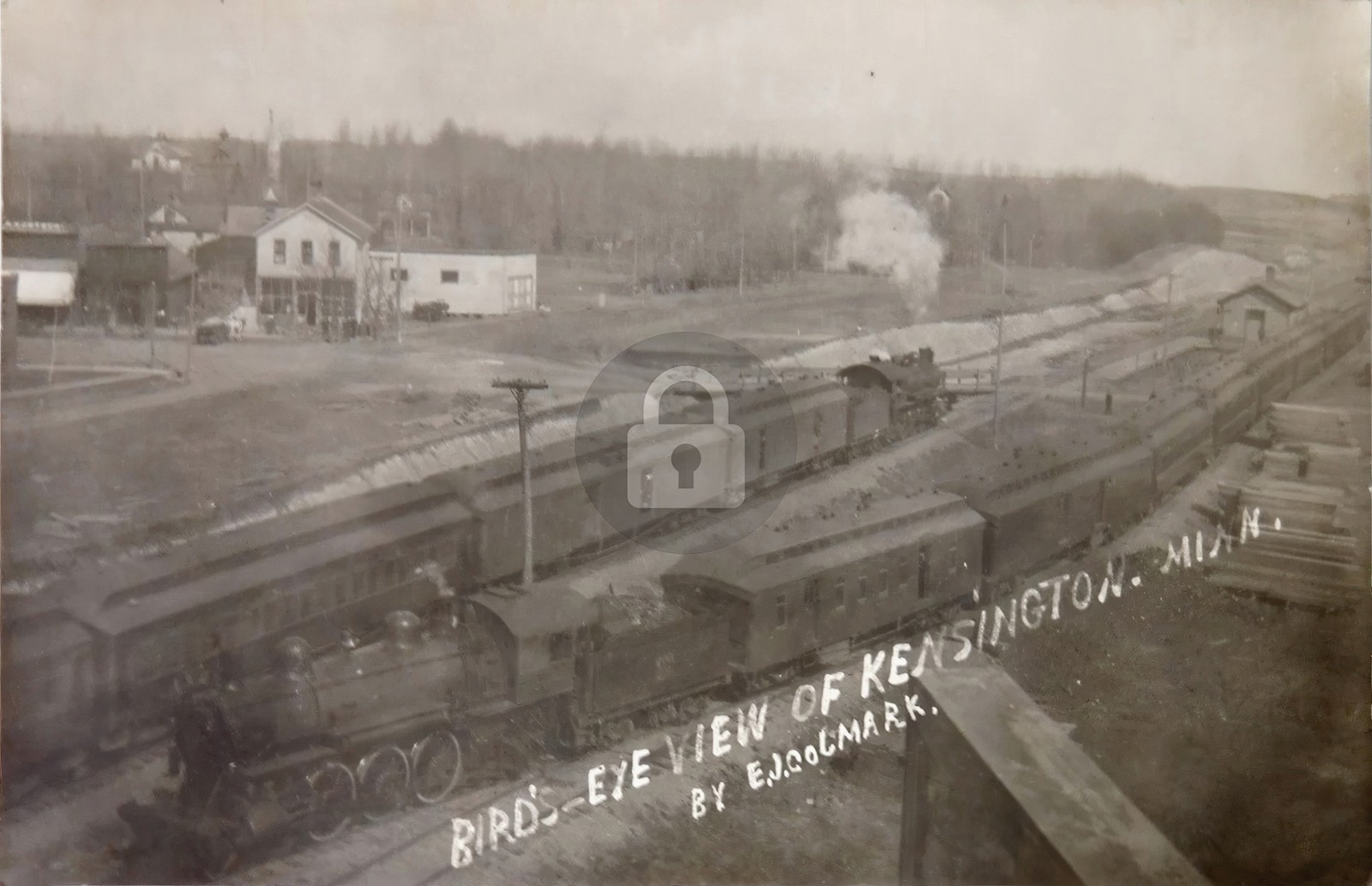 Railroad Yard Kensington Minnesota Douglas Co. RPPC Photo Postcard COPY