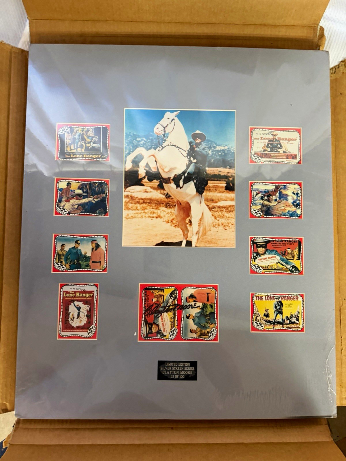 The Lone Ranger Clayton Moore Signed Limited Edition Silver Screen Print 52/100