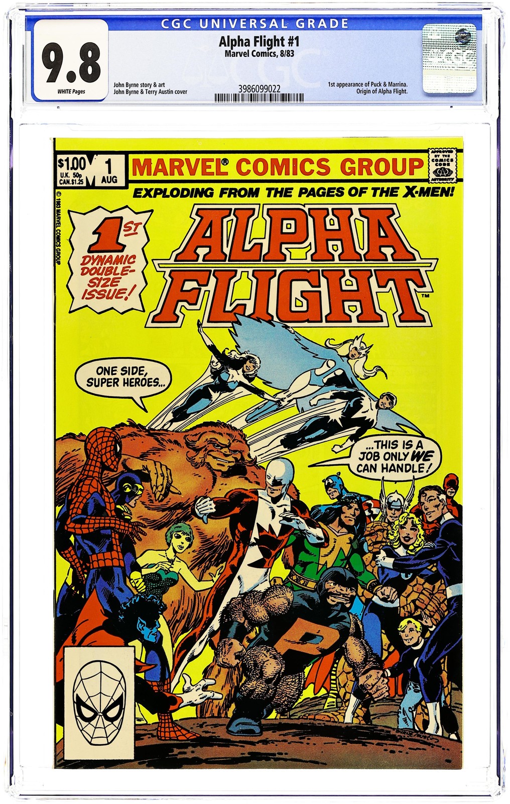Alpha Flight 1D CGC 9.8 1983 3986099022 1st app. Puck