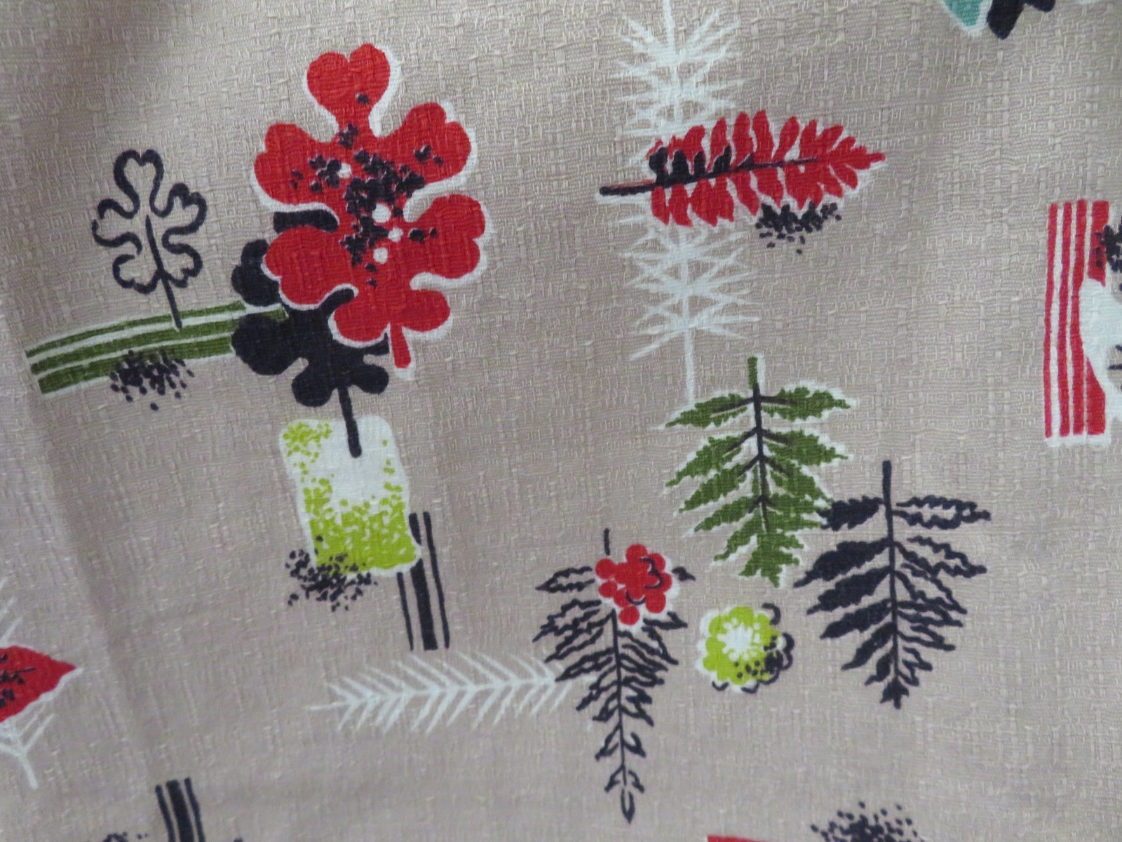AMAZING Vintage 1950's MCM Sputnik Cotton Barkcloth fabric Cocoa PINK Background