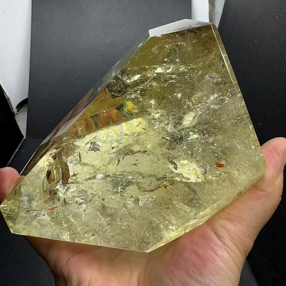 2.58LB Natural Citrine Quartz Carved Freeform Energy Crystal Reiki Heal Decor