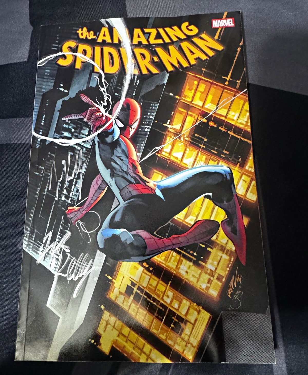 The Amazing Spiderman issue 1000 signed by Joe Kelly and Jack Kelly