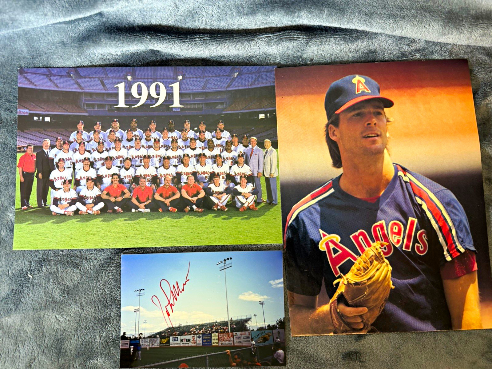 1991 California Angels Memorabilia Lot Team Photo Finley Winfield Signed Photo