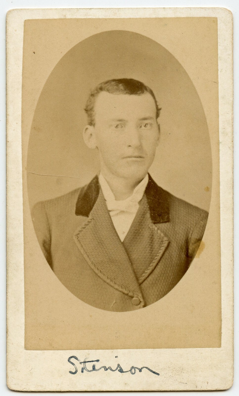 Young Man Stinson ? Vintage CDV Photo by Boyce , Belleville , ON Canada