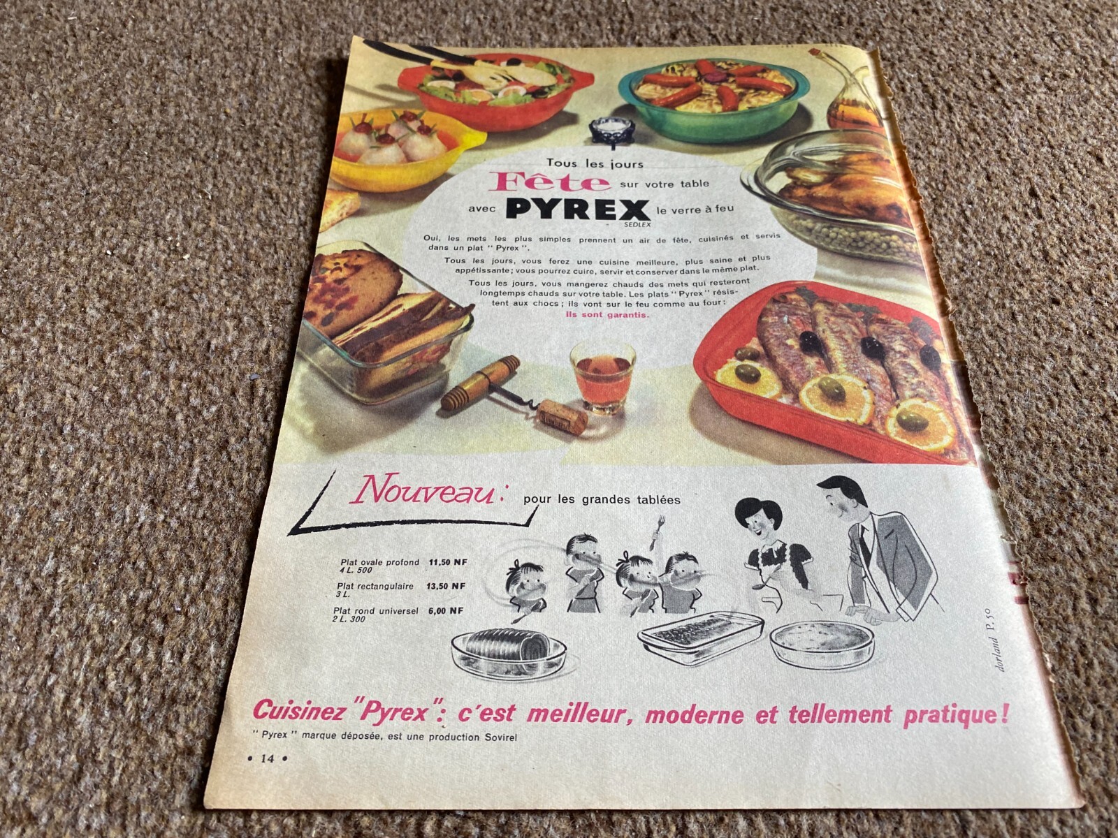 VBK37 1960\'S FRENCH ADVERT 11X8 PYREX