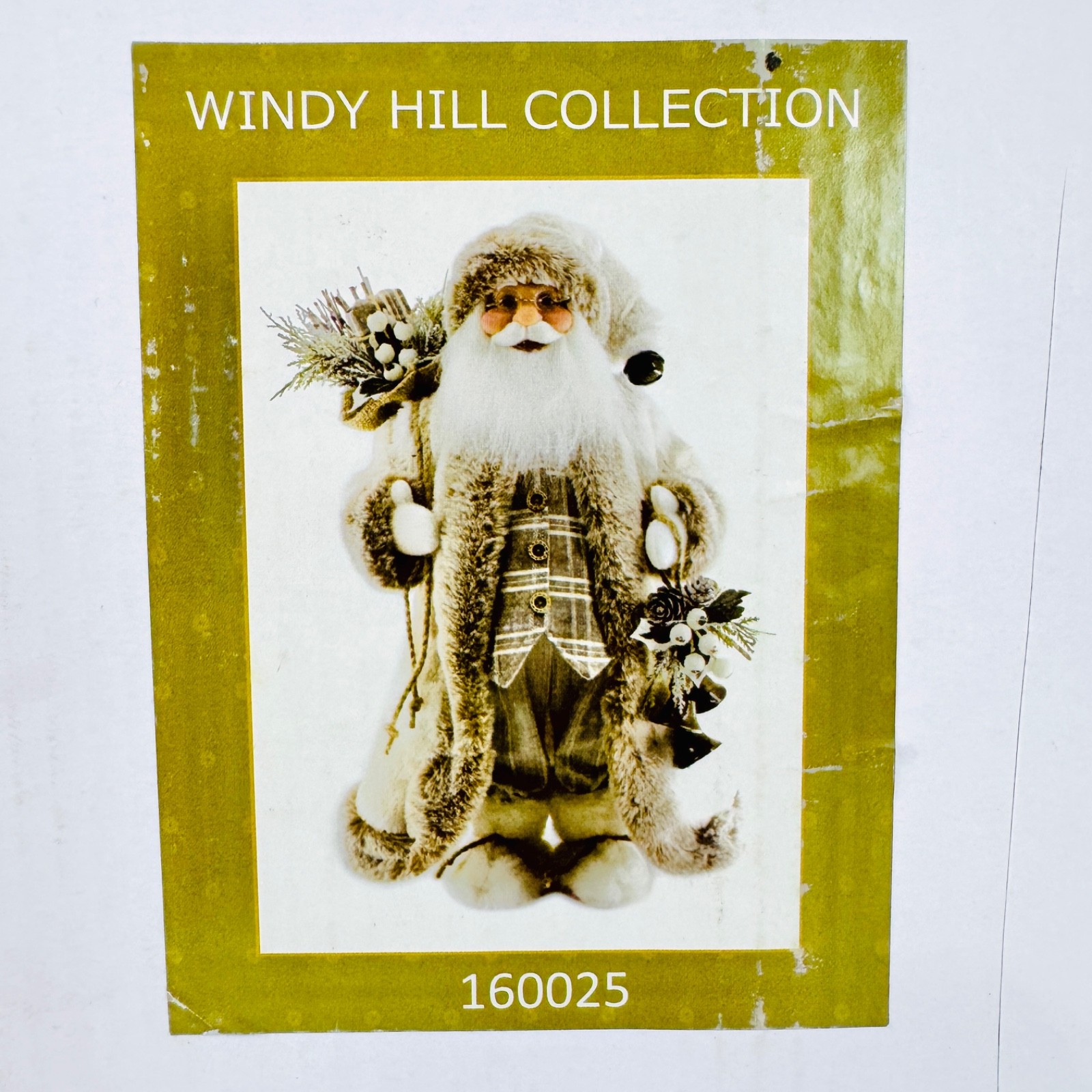 WINDY HILL Fur Coat Santa Collection  16” Hazel Figurine Christmas Decor Bells