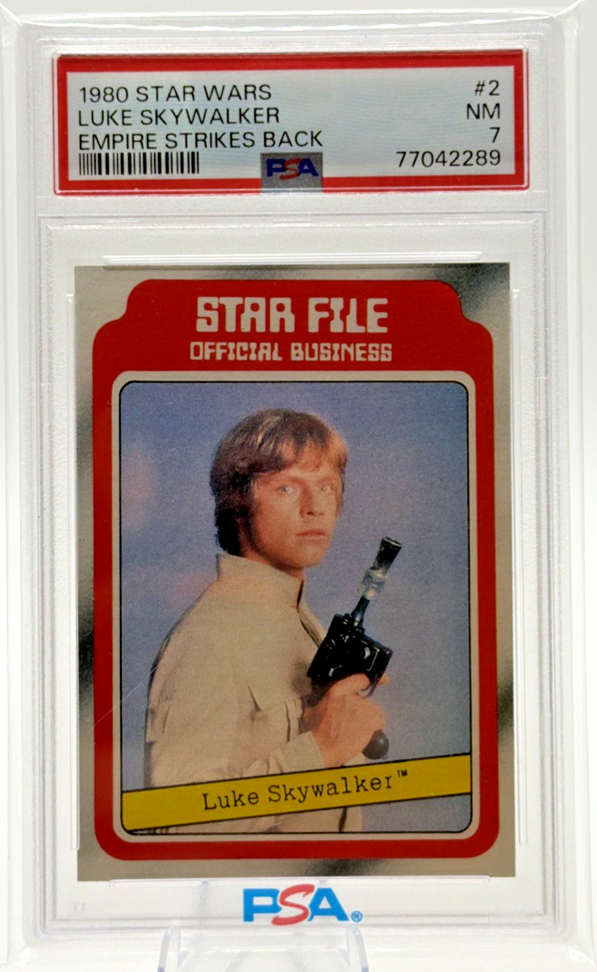 1980 Topps Star Wars: The Empire Strikes Back Luke Skywalker Star File #2 PSA 7