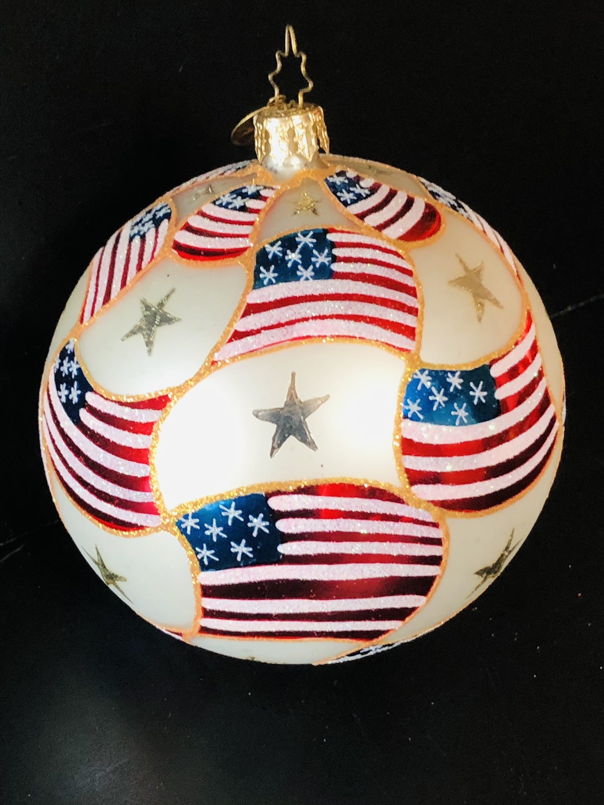 Christopher Radko American Quilt 4” Ball Ornament Excellent Condition