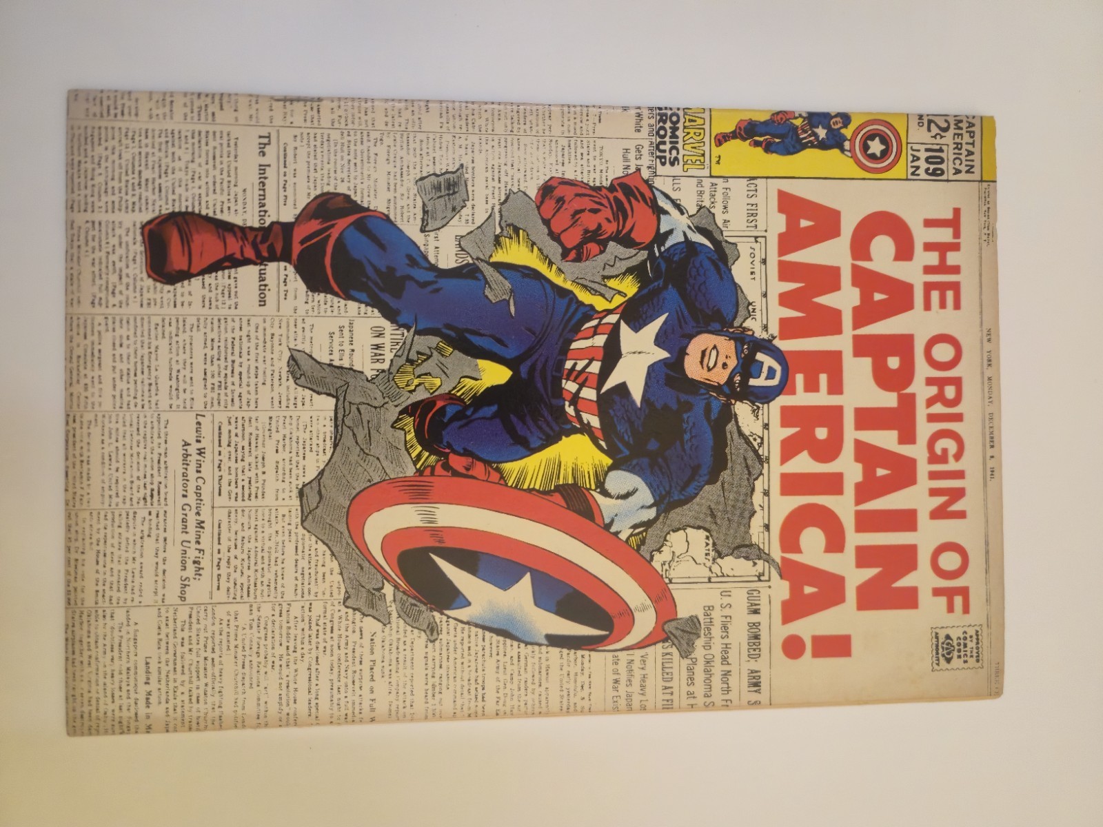 Captain America #109 (1969) Classic Origin Retold Jack Kirby Marvel Raw FR/GD 